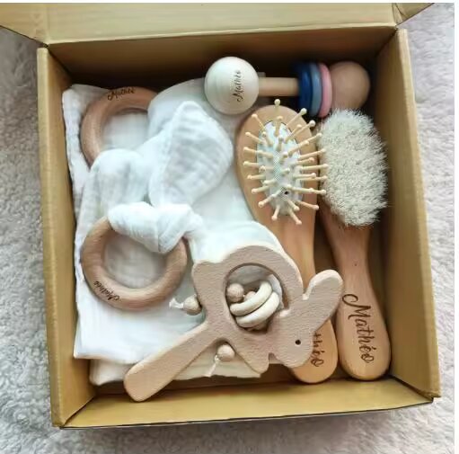 Personalized Wooden Baby Essentials Set