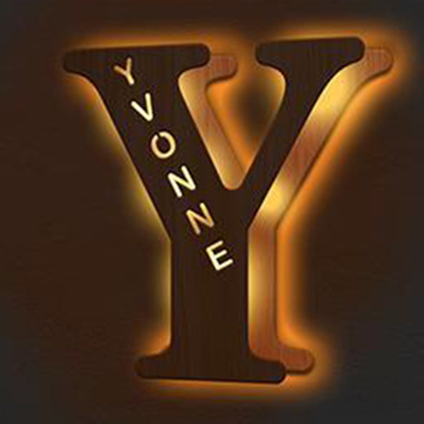 Personalized Wooden Initial Name Night Light