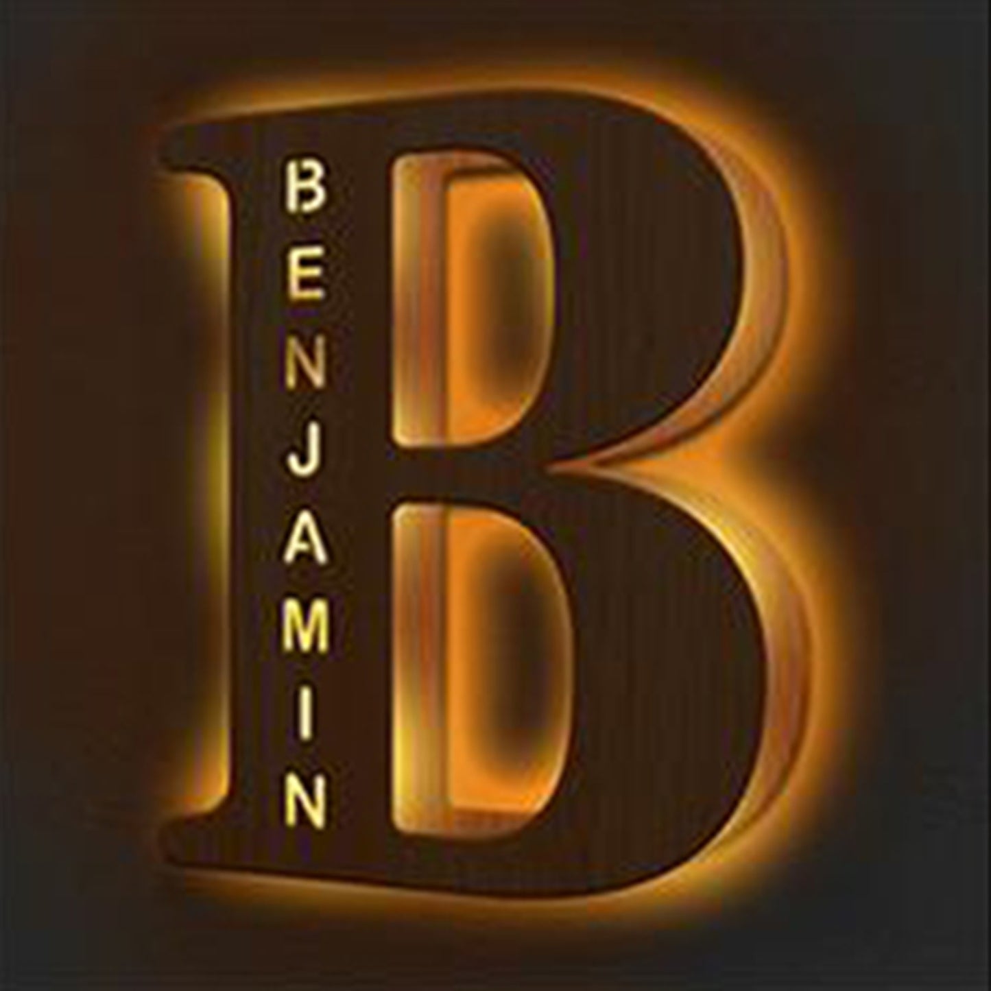 Personalized Wooden Initial Name Night Light