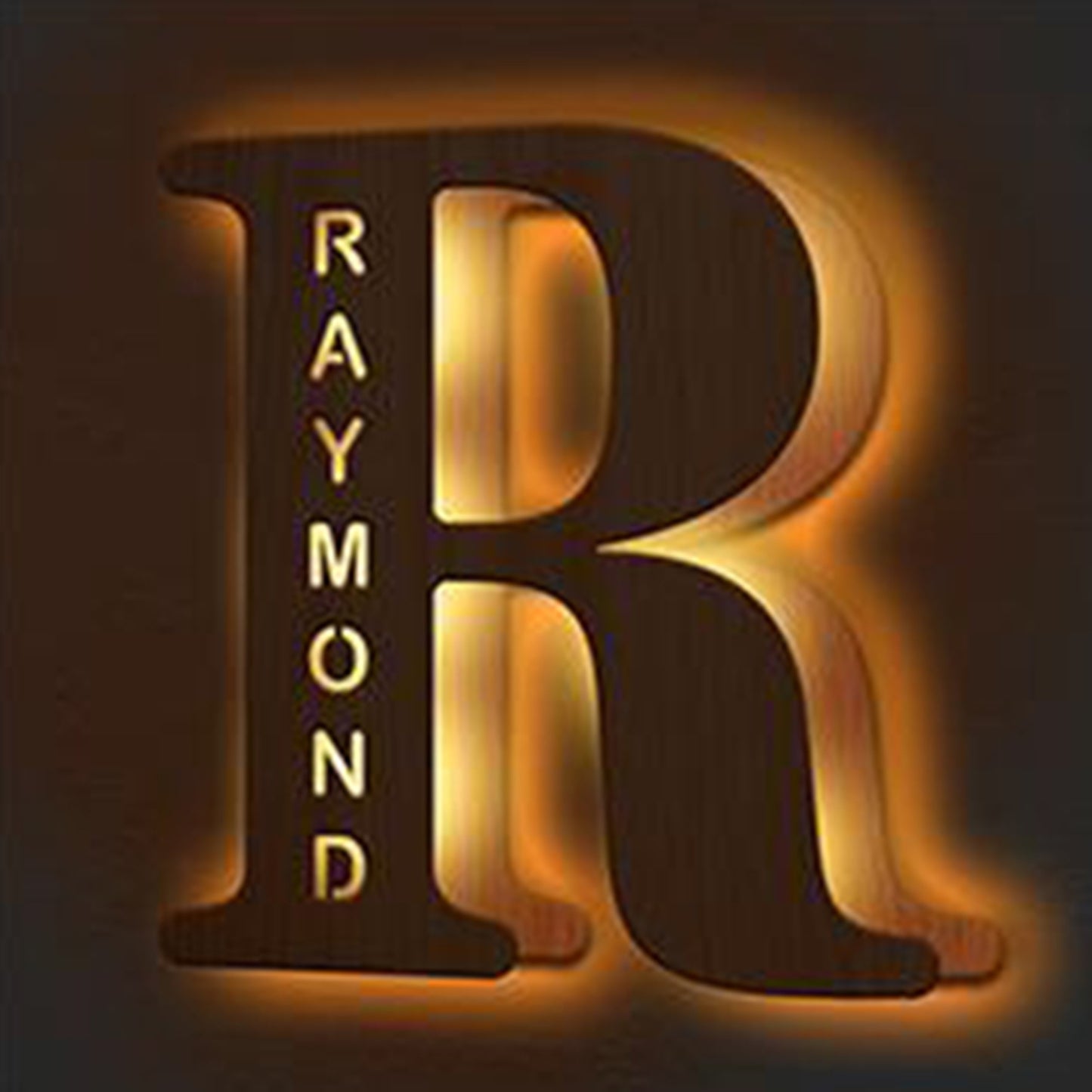 Personalized Wooden Initial Name Night Light