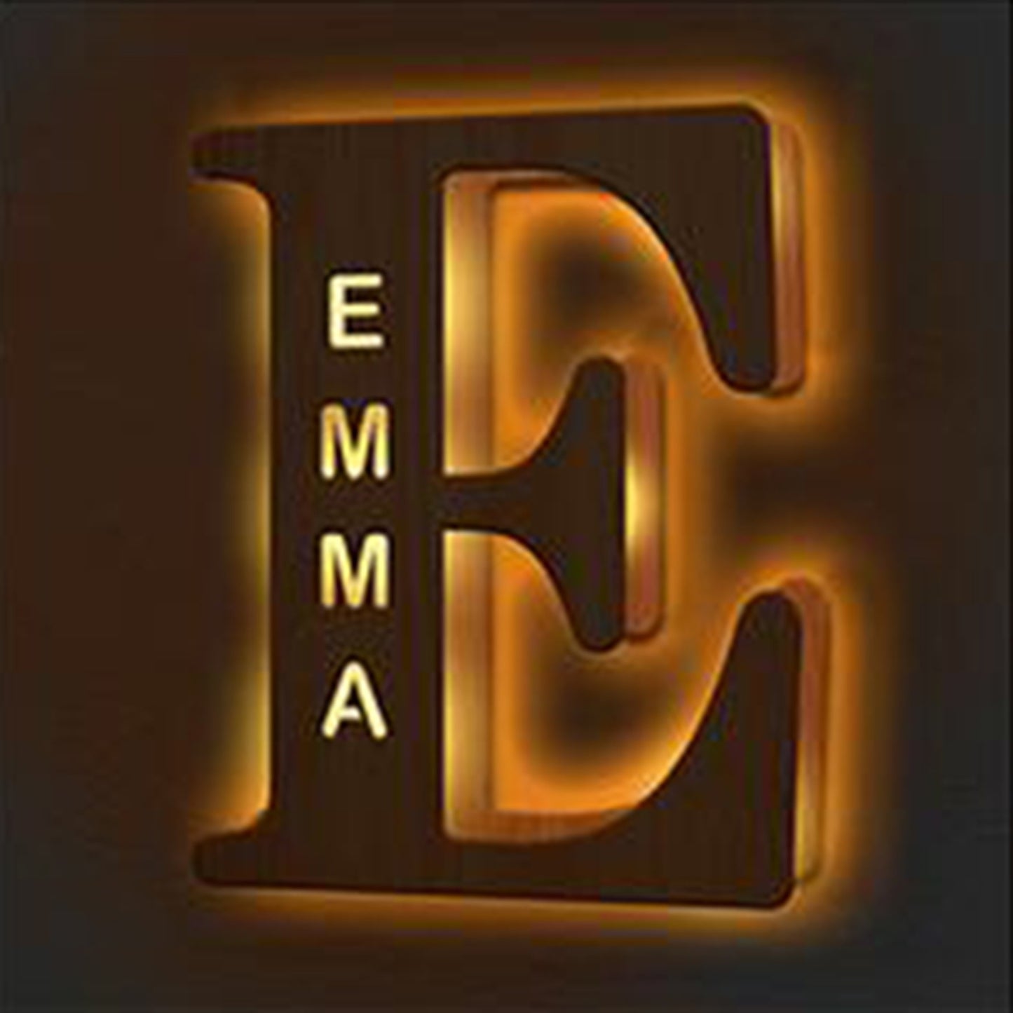 Personalized Wooden Initial Name Night Light