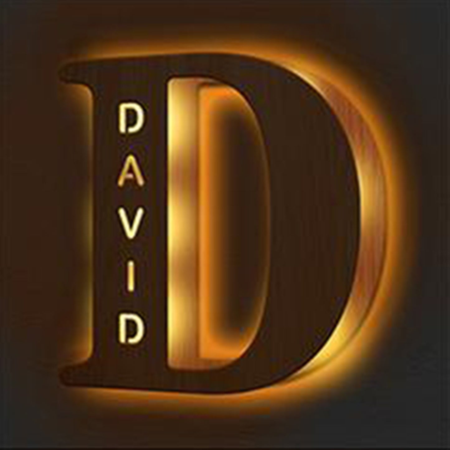 Personalized Wooden Initial Name Night Light