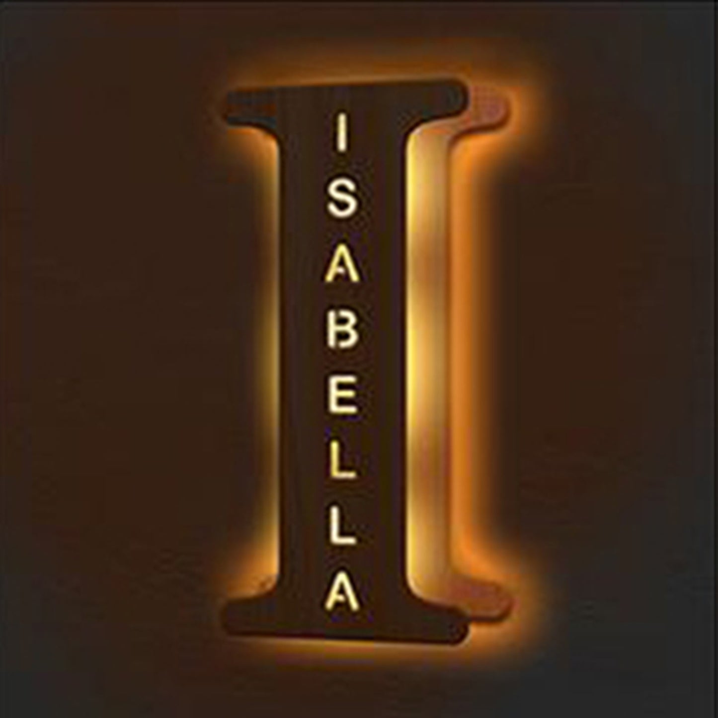 Personalized Wooden Initial Name Night Light