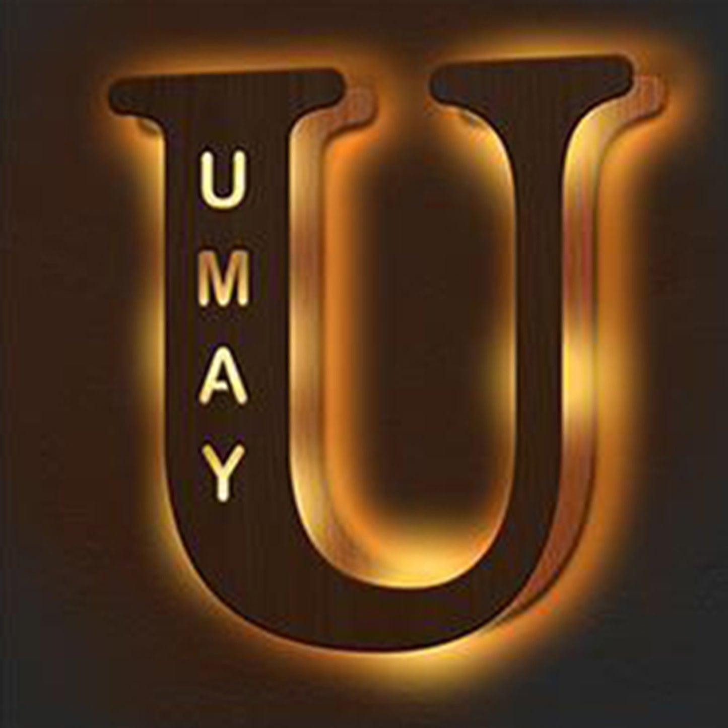 Personalized Wooden Initial Name Night Light