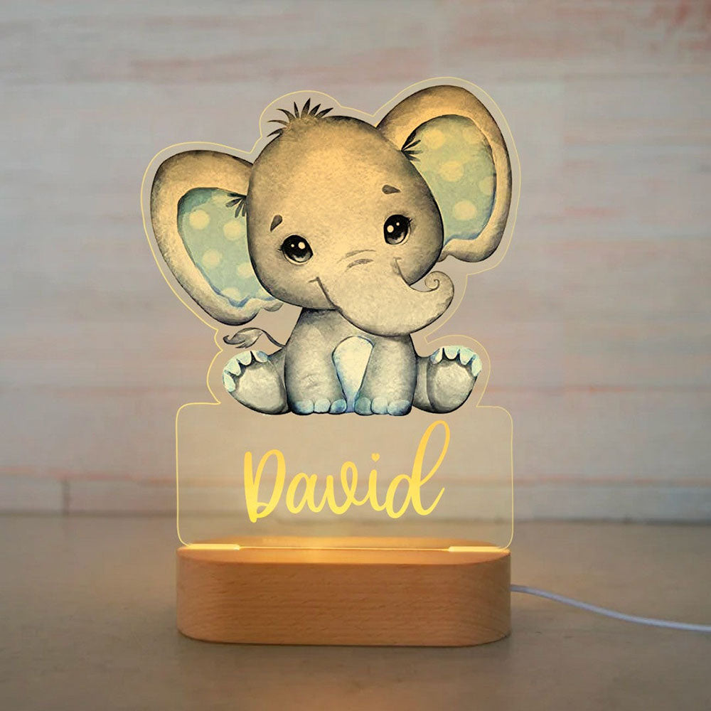 Personalized Baby Elephant Night Light