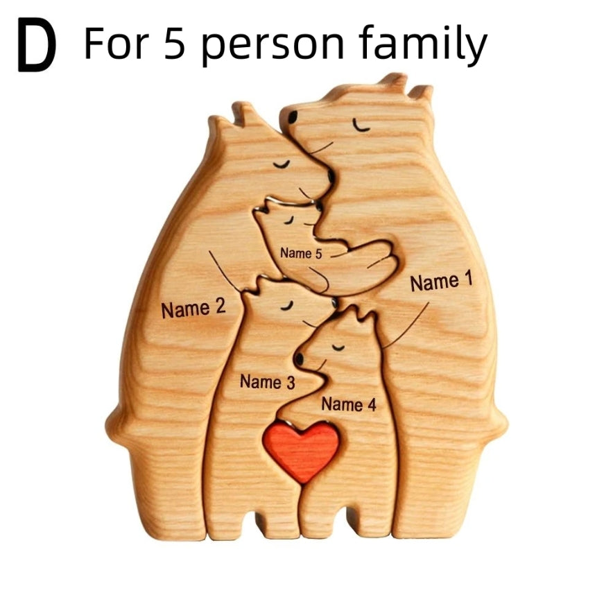 Personalized Bear Family Art Puzzle