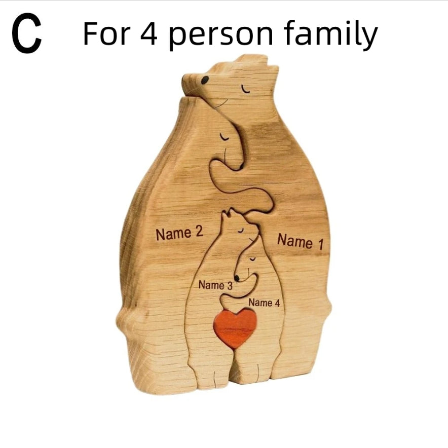 Personalized Bear Family Art Puzzle