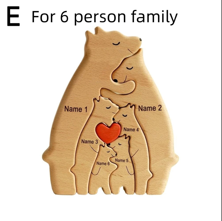Personalized Bear Family Art Puzzle