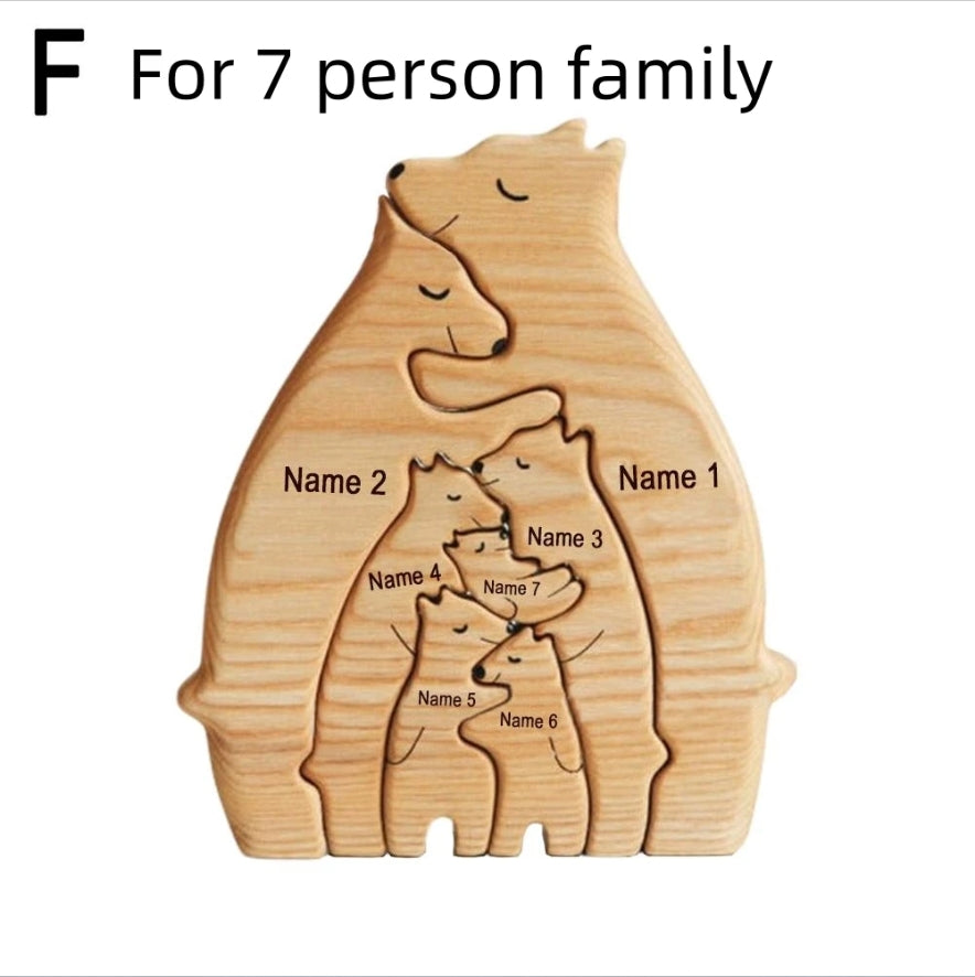 Personalized Bear Family Art Puzzle