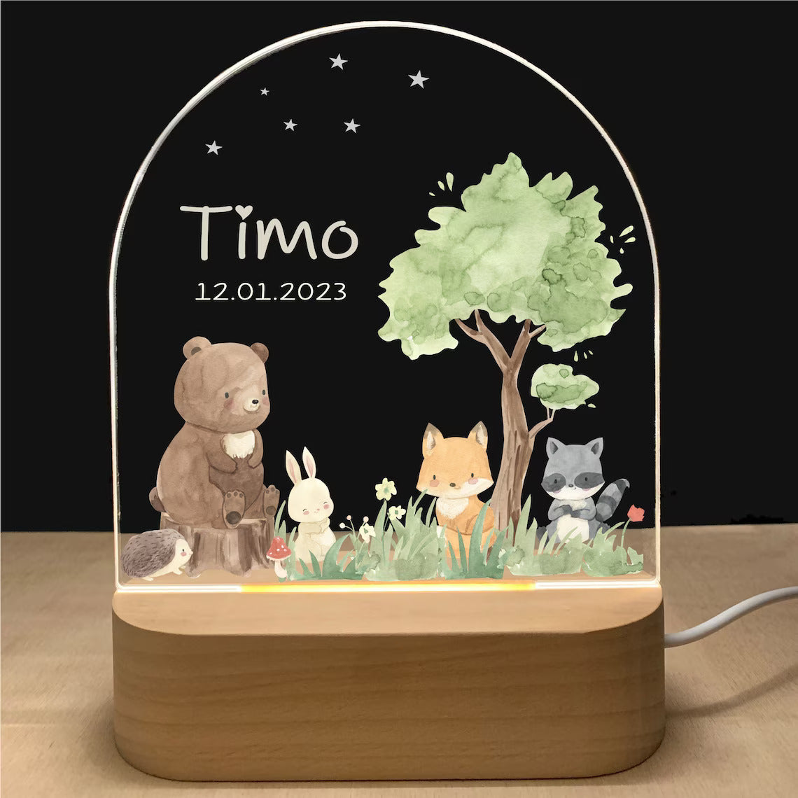 Personalized Animals Night Light