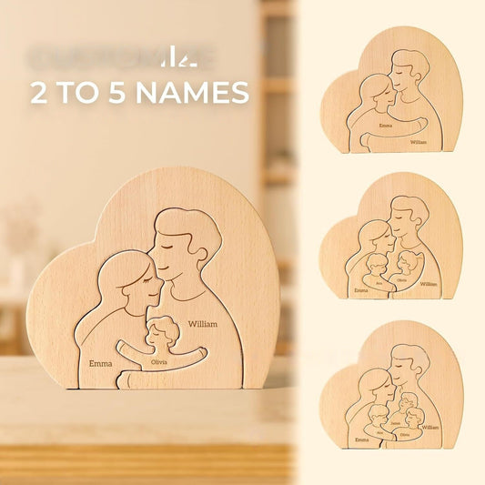Personalized Wooden Family Puzzle Keepsake