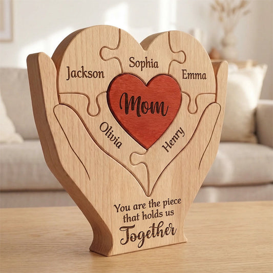 Wooden Family Heart Puzzle