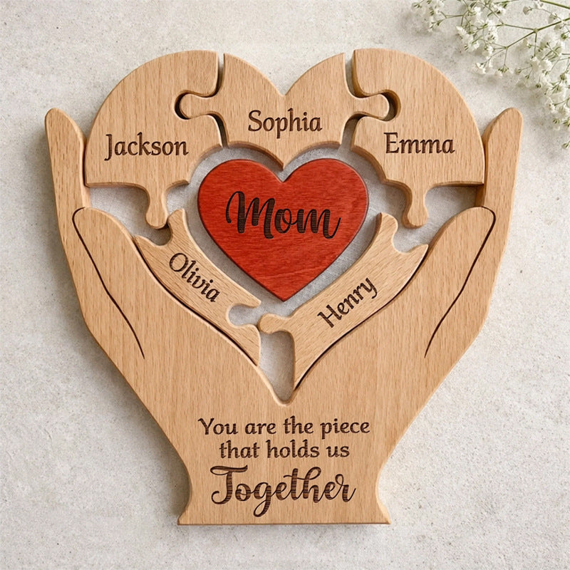 Wooden Family Heart Puzzle