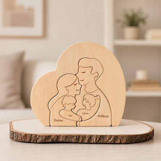 Personalized Wooden Family Puzzle Keepsake