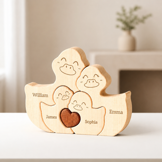 Personalized Wooden Duck Family Puzzle