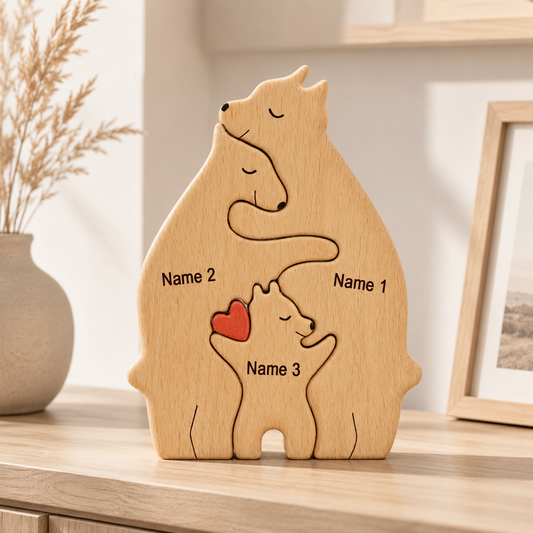 Personalized Bear Family Art Puzzle
