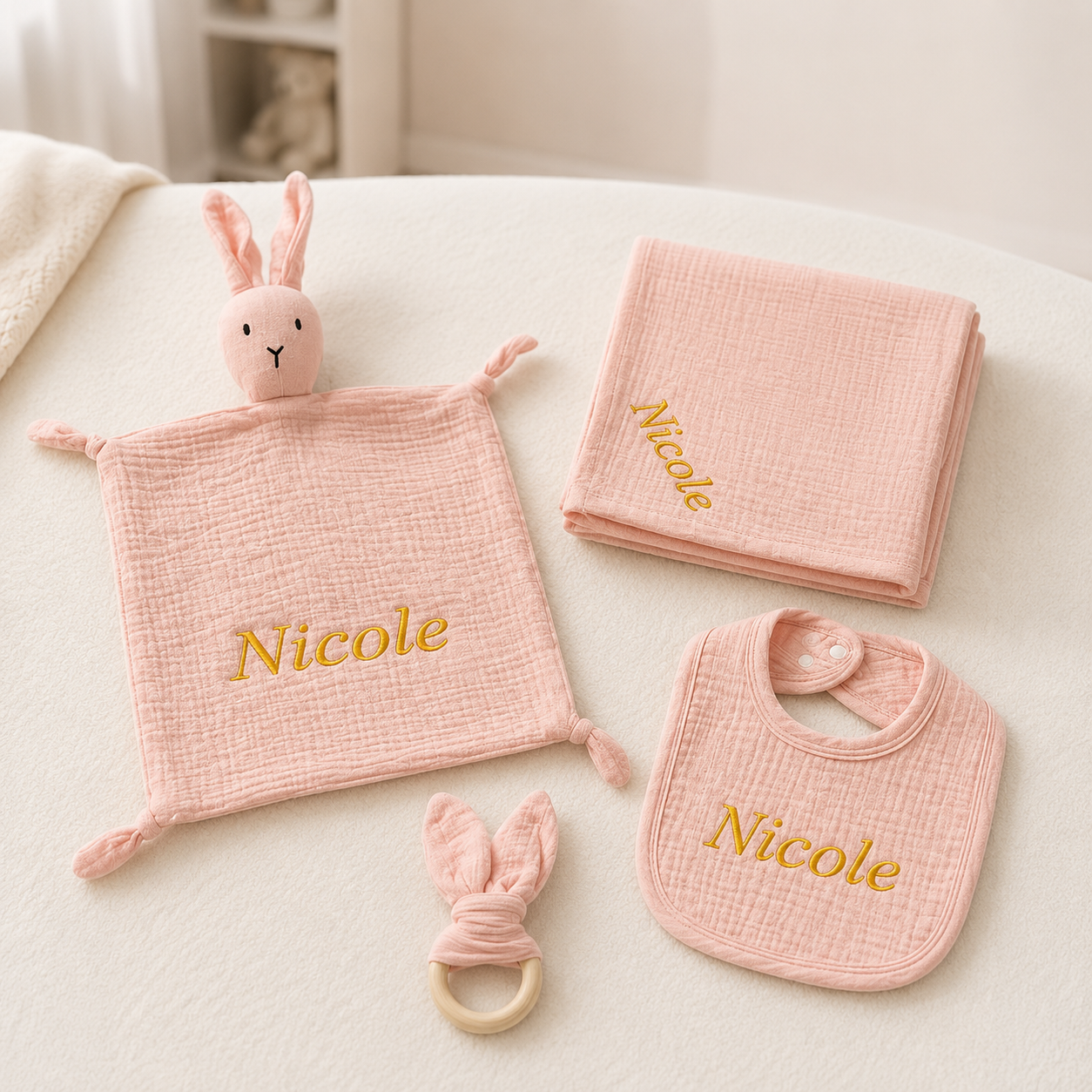 Personalized Fabric Baby Essentials Set