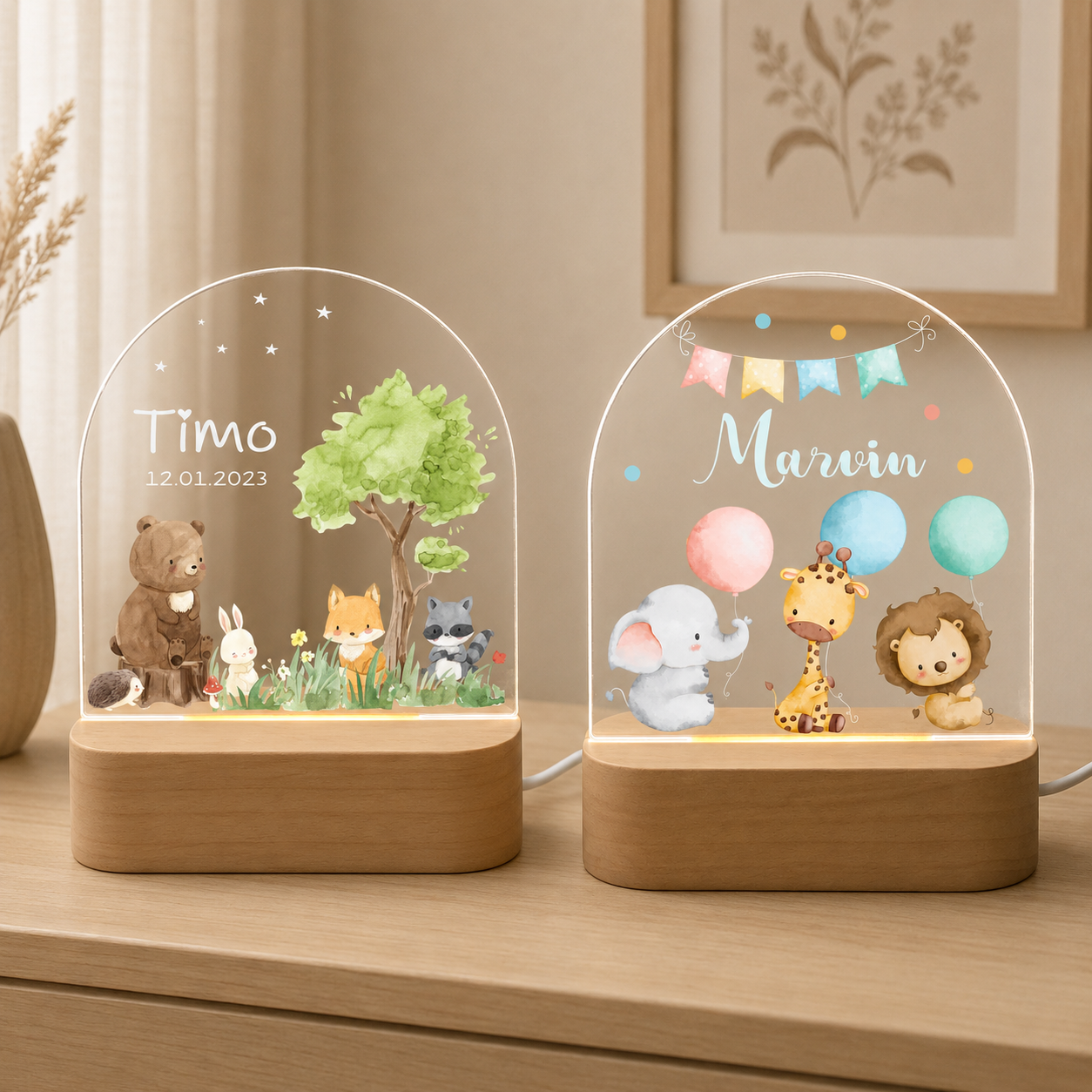 Personalized Animals Night Light